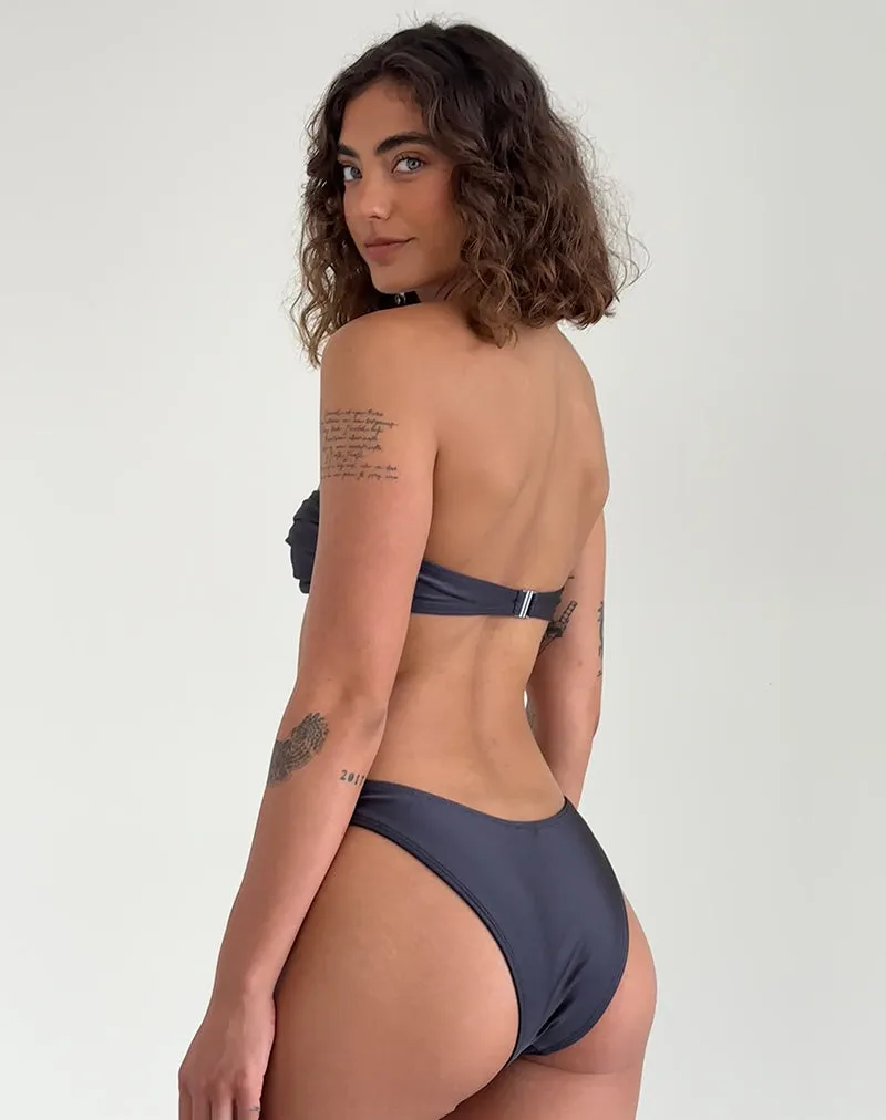 Farida Bikini Bottom in Dark Grey sold by Motel Rocks product image thumbnail 5