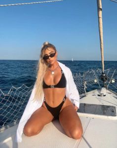 Hyuna Bikini Bottom in Black with Silver Buckle sold by Motel Rocks