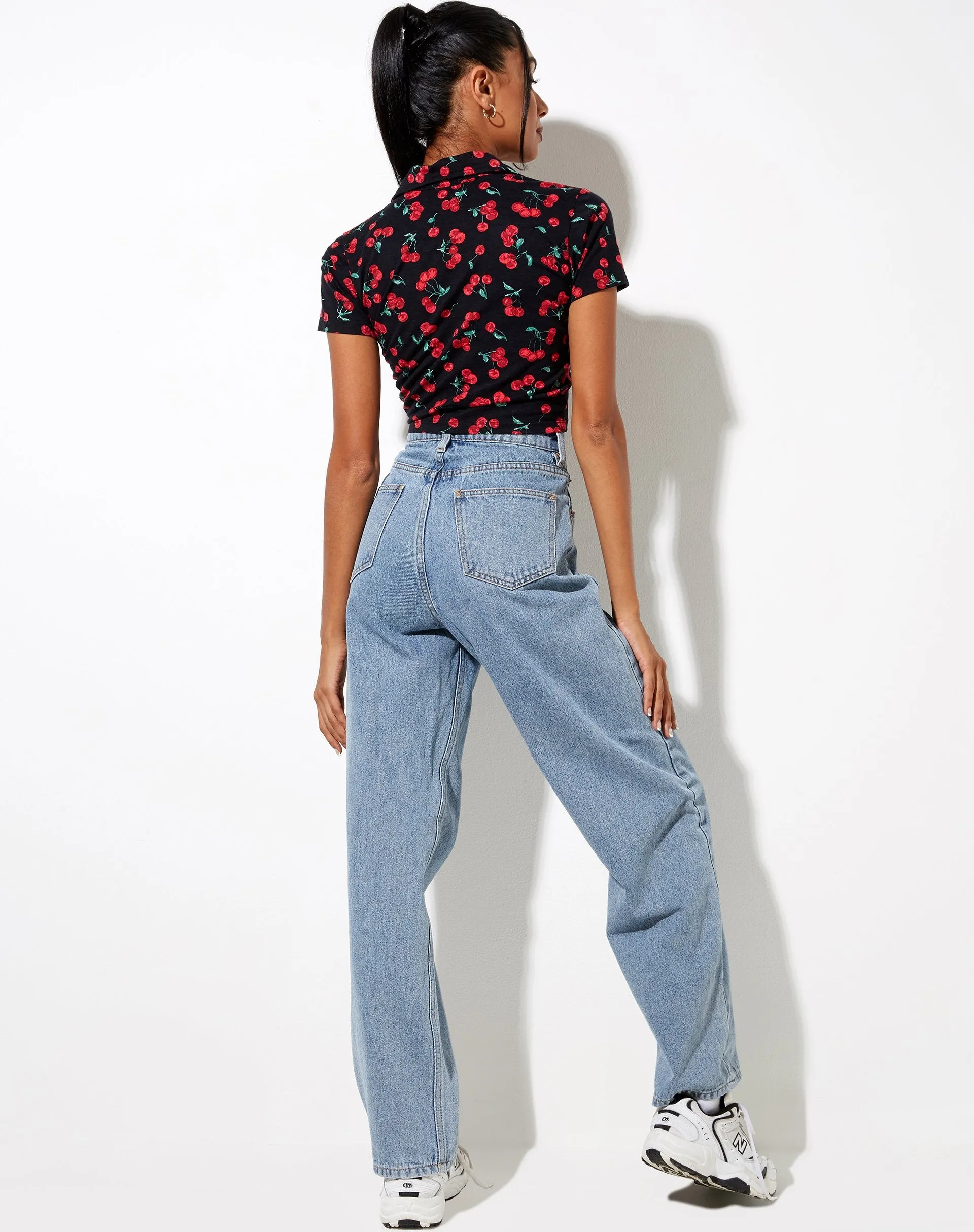 Wuma Shirt in Cherries Black sold by Motel Rocks product image thumbnail 3