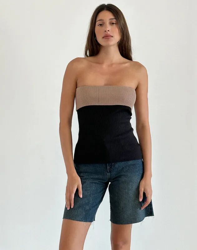 Brylee Tube Top in Knit Black sold by Motel Rocks