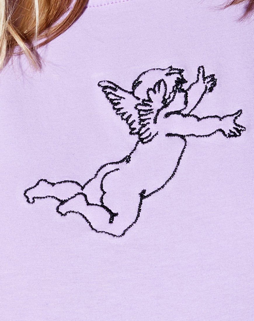 Tindy Crop Top in Lilac Cherub Embro sold by Motel Rocks product image thumbnail 5