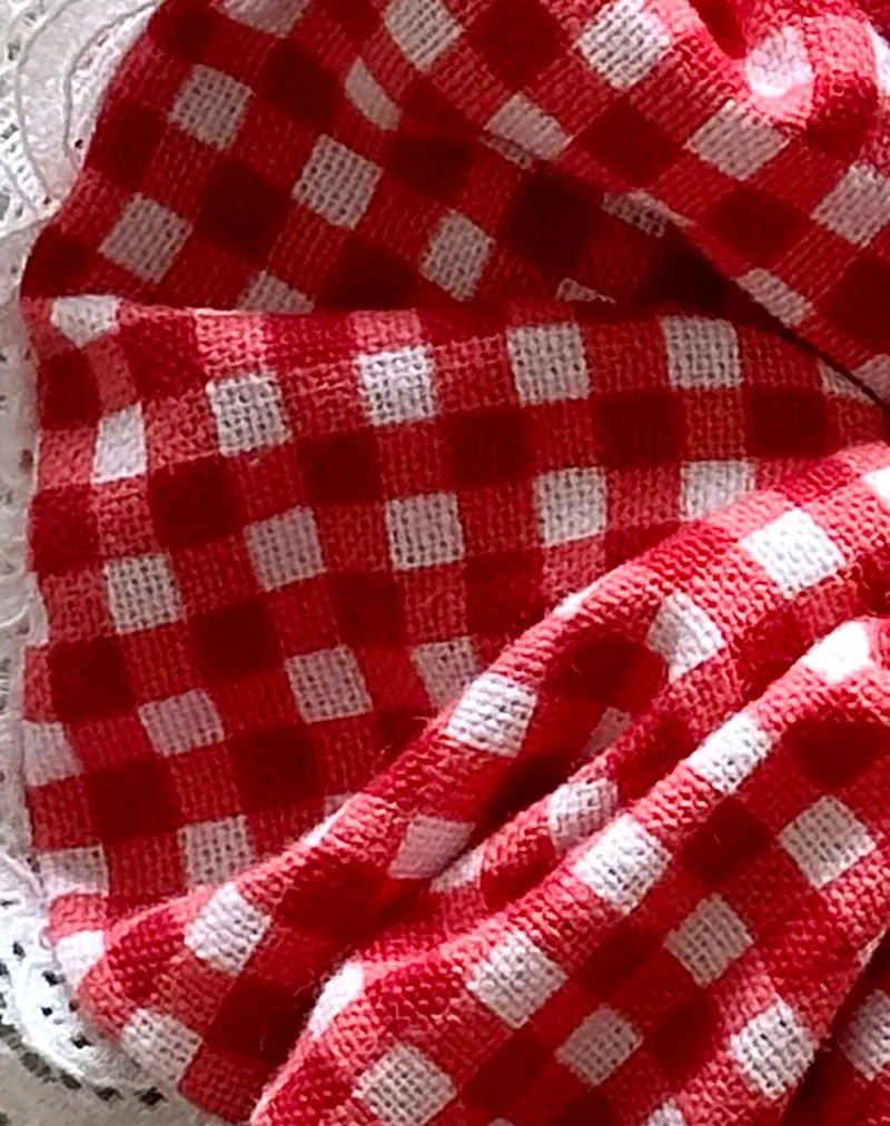 Scrunchie in Red Gingham with Lace sold by Motel Rocks product image thumbnail 5