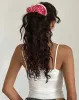 Scrunchie in Red Gingham with Lace sold by Motel Rocks