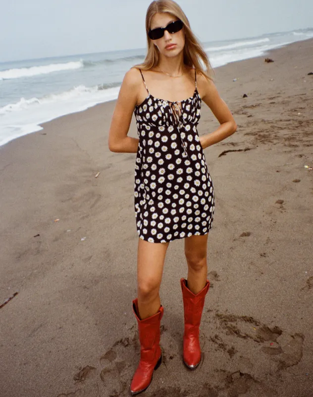 Mala Mini Dress in Grunge Daisy Black made by Motel Rocks
