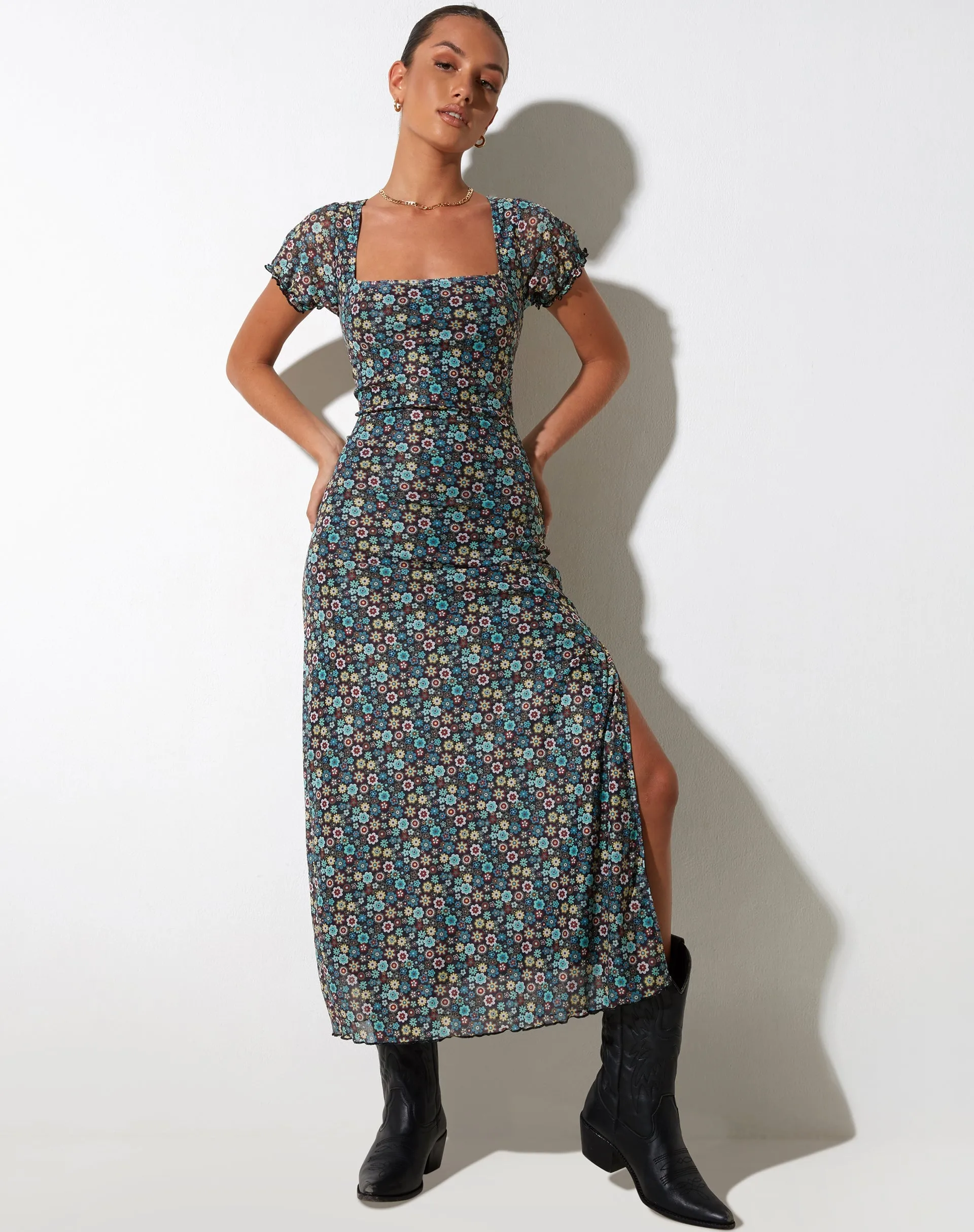 Taliah Maxi Dress in Folk Floral sold by Motel Rocks