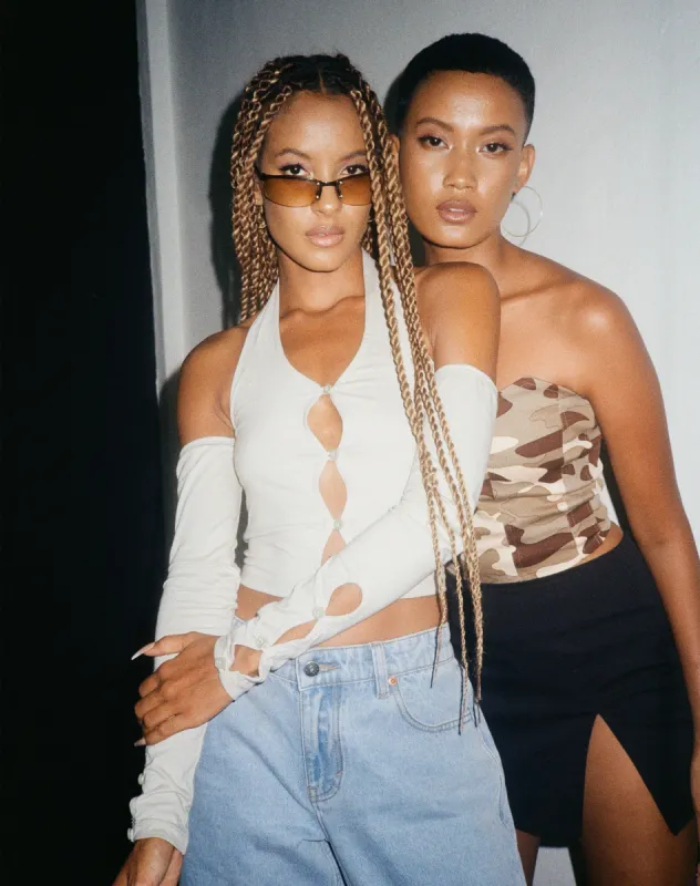 Jayne Crop Top in Coconut Milk sold by Motel Rocks