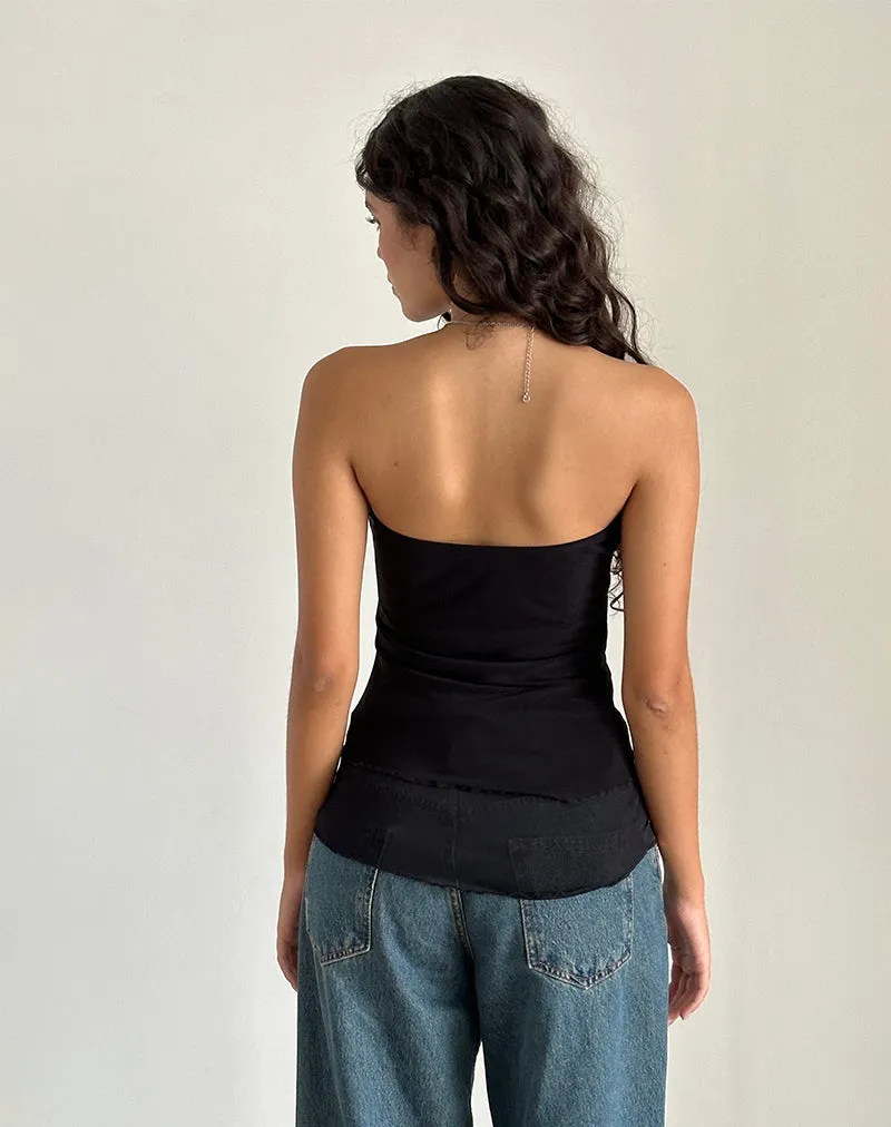 Marissa Longline Asymmetrical Tube Top in Black sold by Motel Rocks product image thumbnail 5