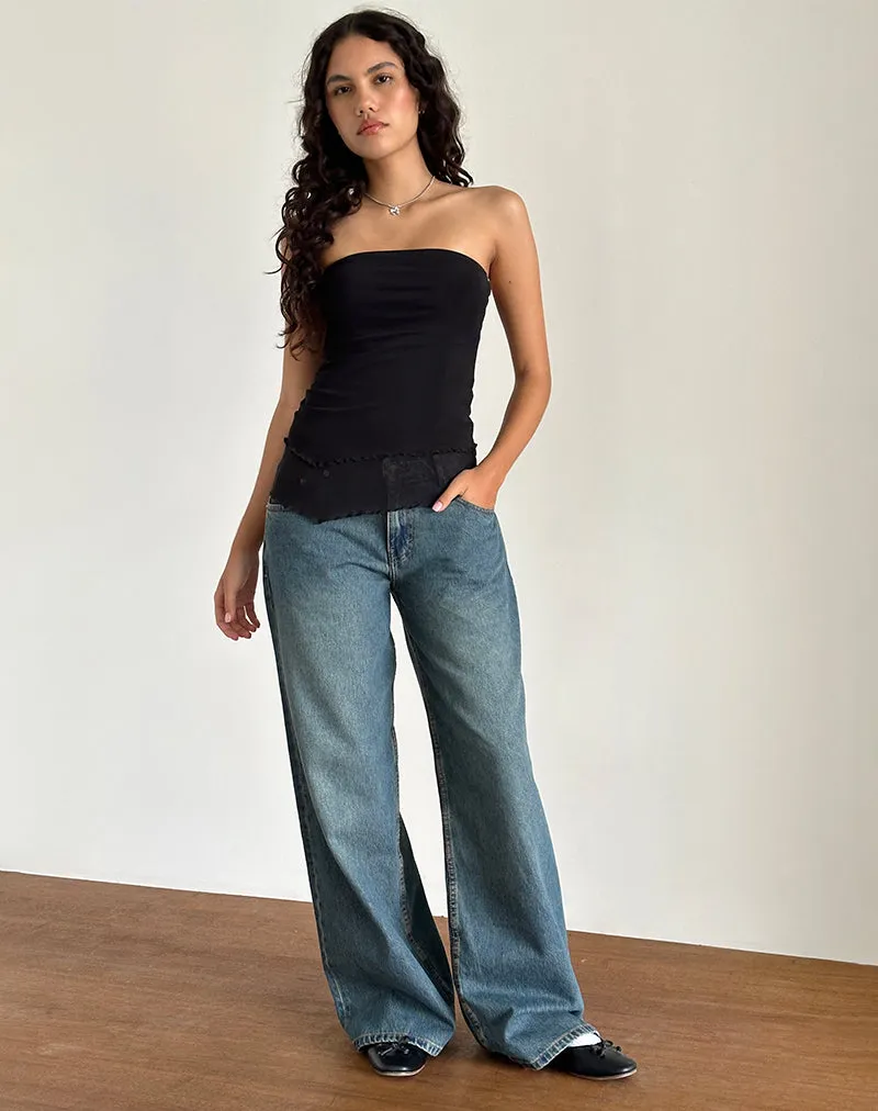 Marissa Longline Asymmetrical Tube Top in Black sold by Motel Rocks product image thumbnail 3