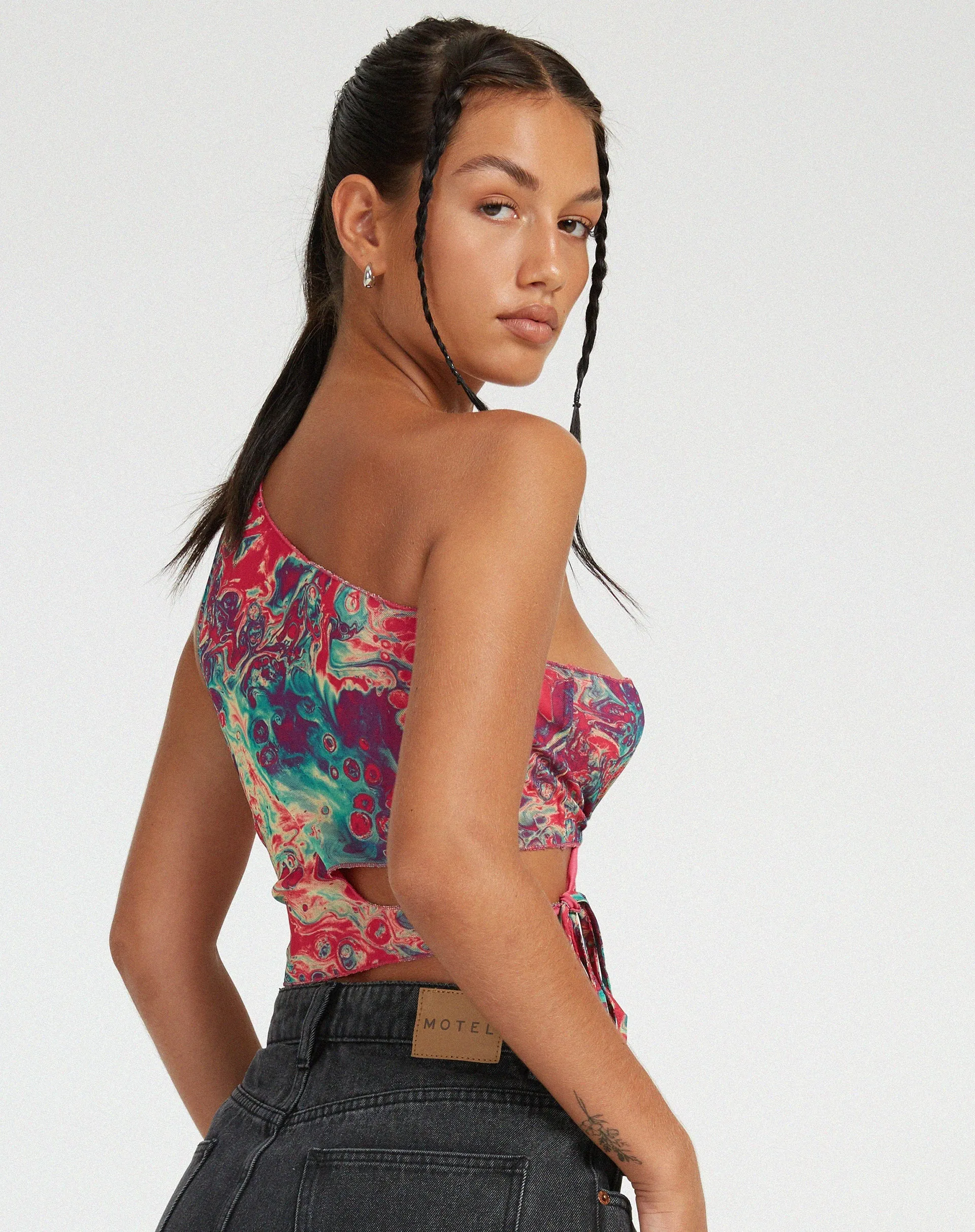 Romla Cutout Top in Festival Print sold by Motel Rocks product image thumbnail 3