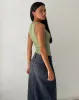 Roxe Ribbed Vest Top in Dark Sage sold by Motel Rocks