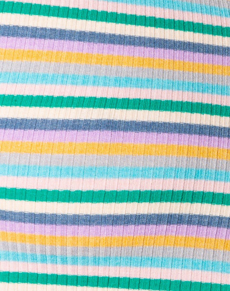 Raco Crop Top in Rib Green Purple and Yellow sold by Motel Rocks product image thumbnail 5