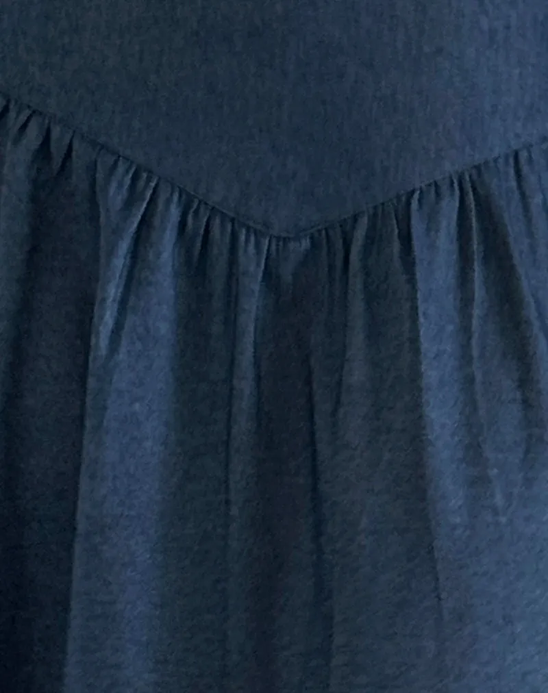 Seraya Midi Skirt in Denim Chambray Indigo sold by Motel Rocks product image thumbnail 5