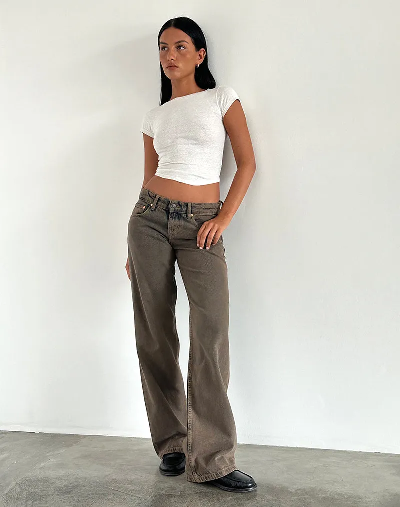 Low Rise Parallel Jeans in Dark Sand sold by Motel Rocks product image thumbnail 4