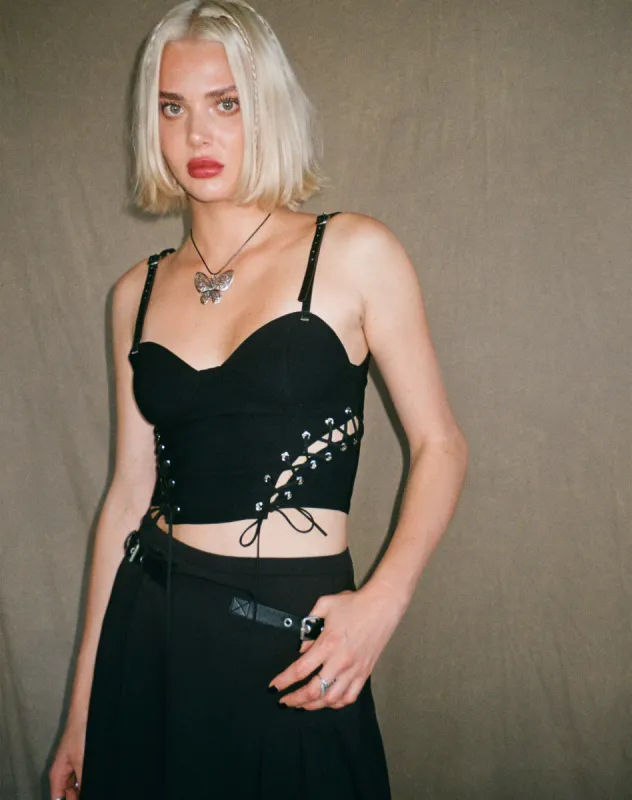 Nilati Crop Top in Black sold by Motel Rocks