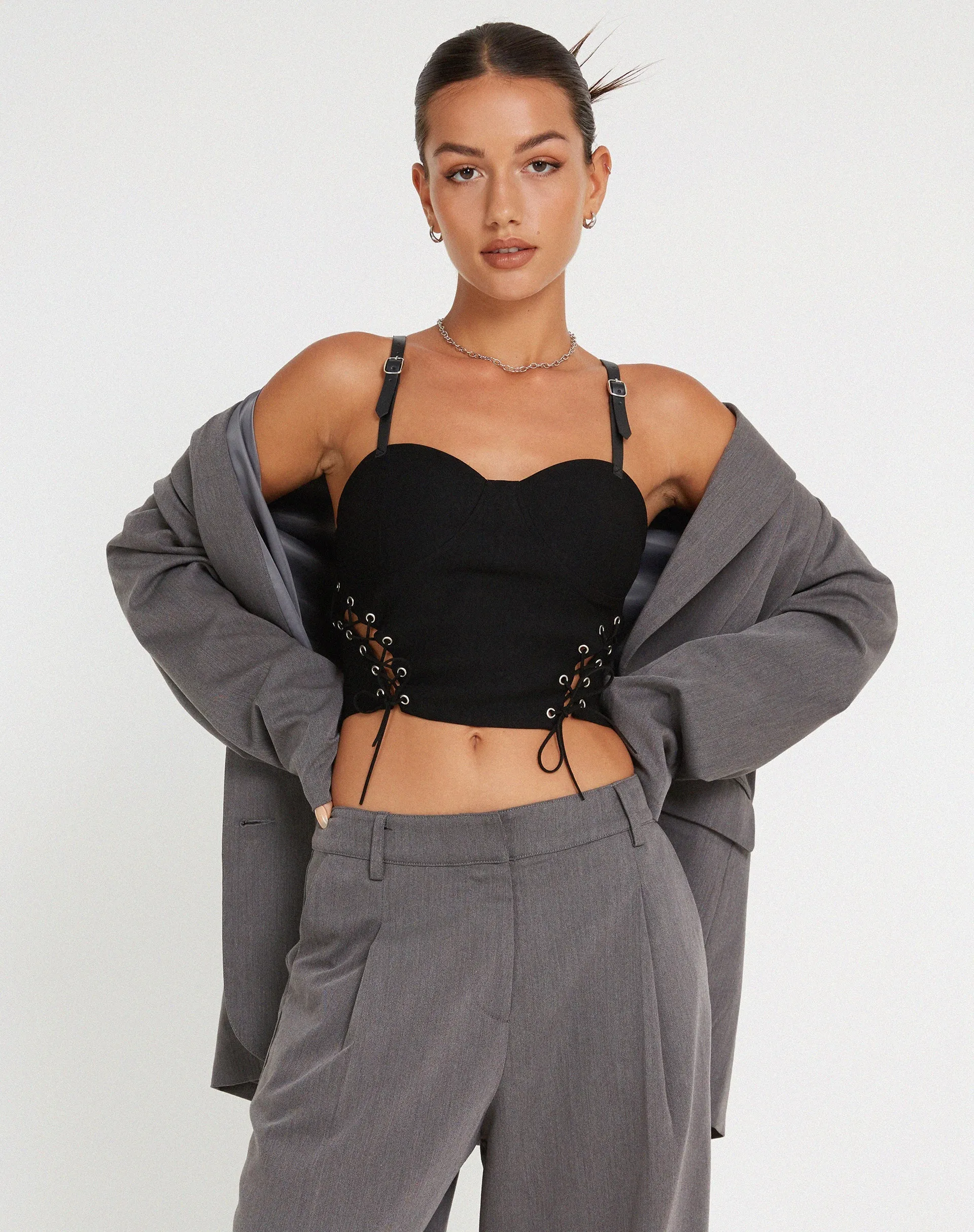 Nilati Crop Top in Black sold by Motel Rocks product image thumbnail 2