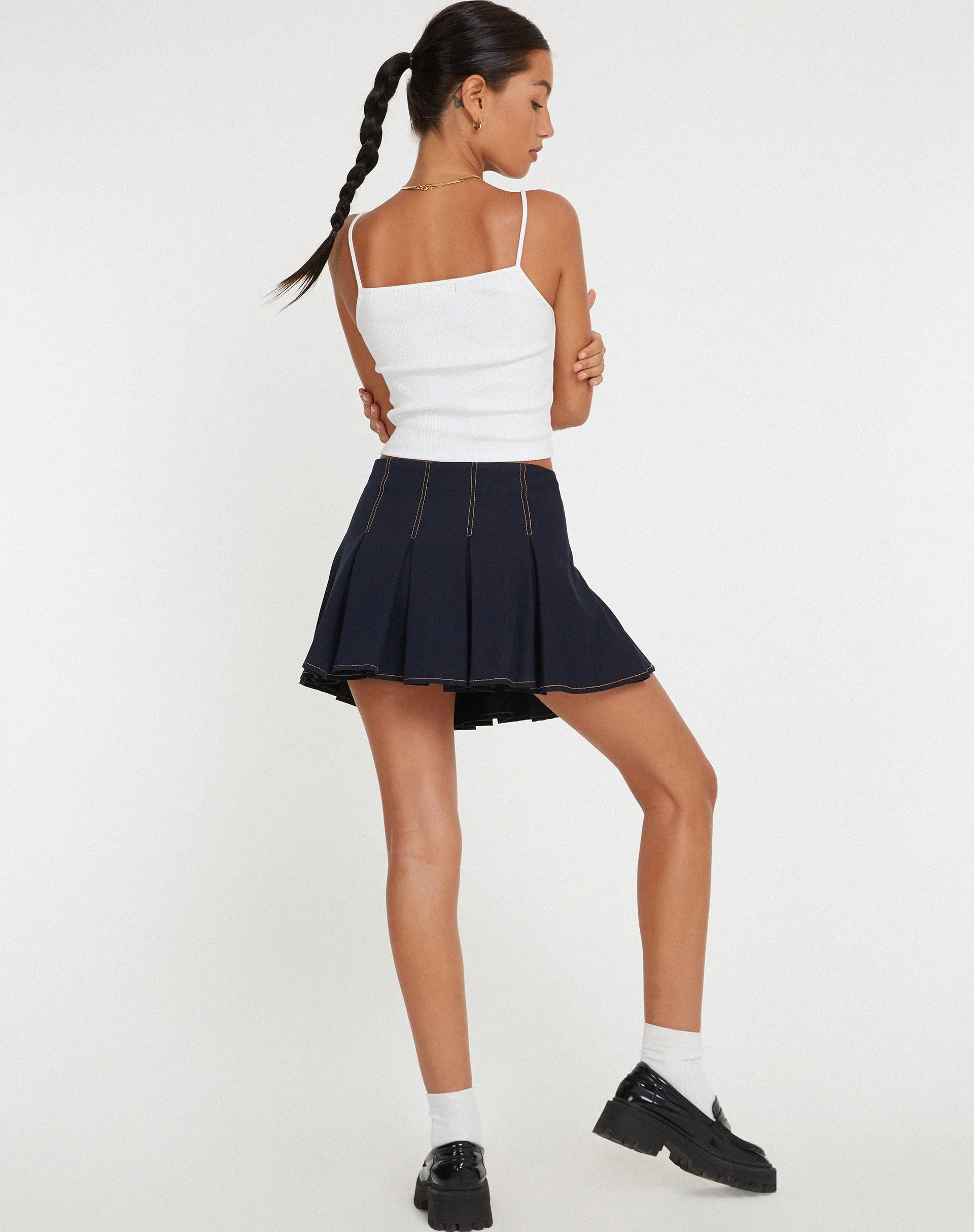 Cajari Mini Skirt in Navy sold by Motel Rocks product image thumbnail 5