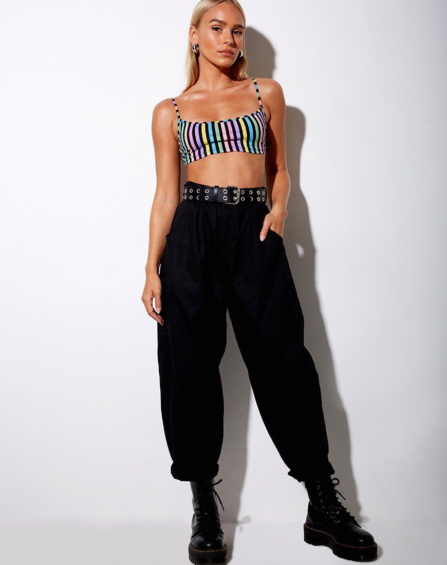 Micro Crop Top in New Stripe sold by Motel Rocks product image thumbnail 3