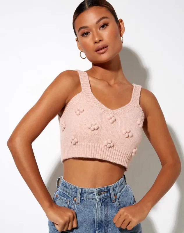 Birra Crop Top in Soft Pink sold by Motel Rocks