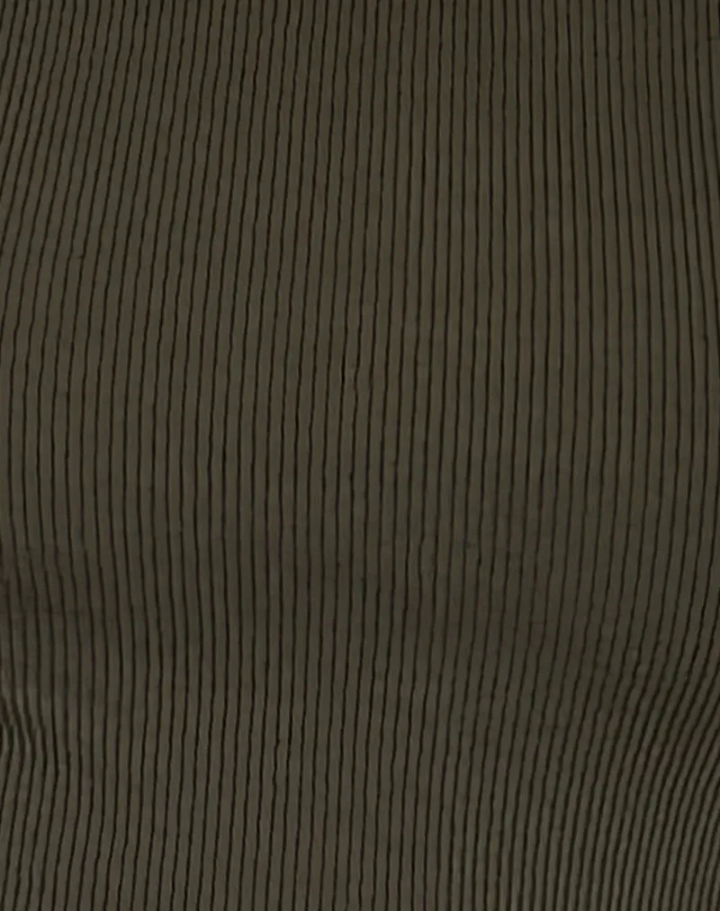 Chacha Top in Olive Rib Lace sold by Motel Rocks product image thumbnail 5