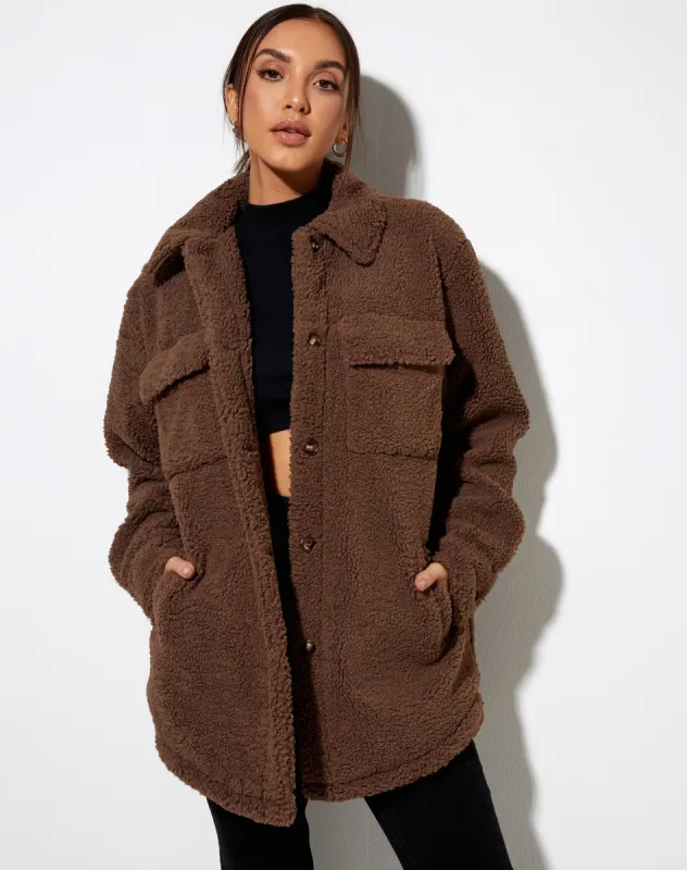 Marcella Shirt in Borg Charcoal Grey sold by Motel Rocks