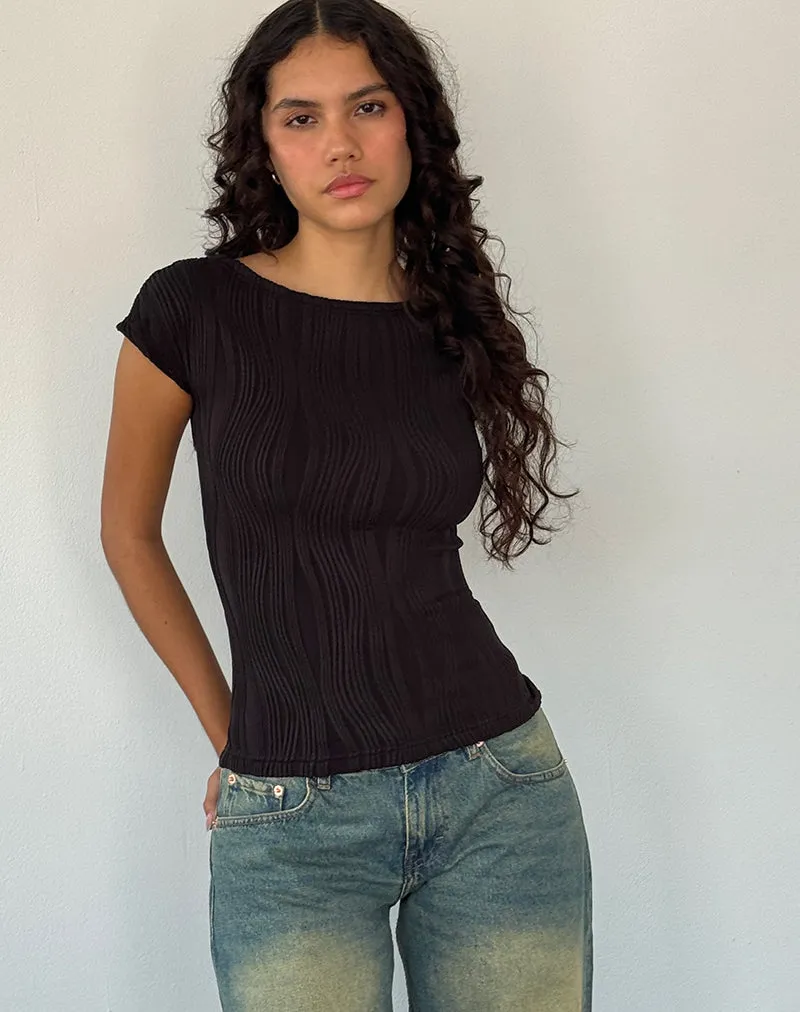 Nova Top in Crinkle Black sold by Motel Rocks product image thumbnail 2