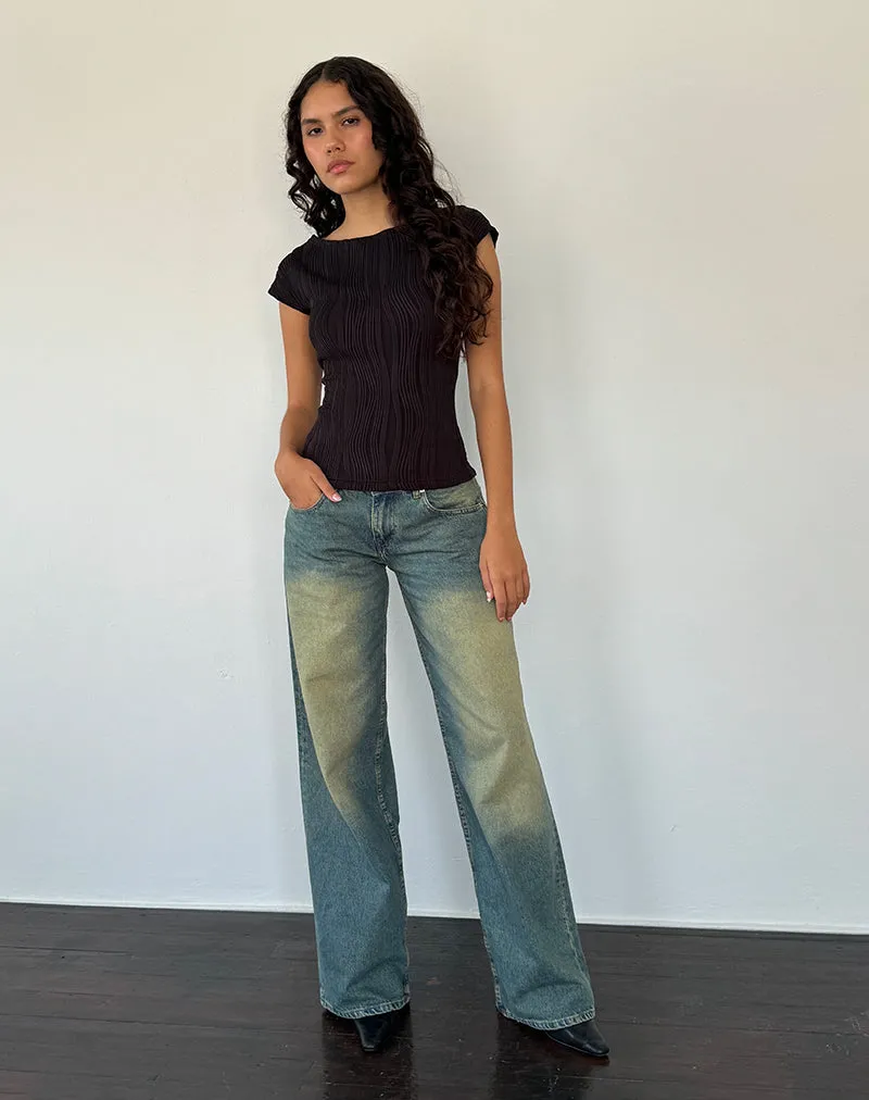 Nova Top in Crinkle Black sold by Motel Rocks product image thumbnail 5