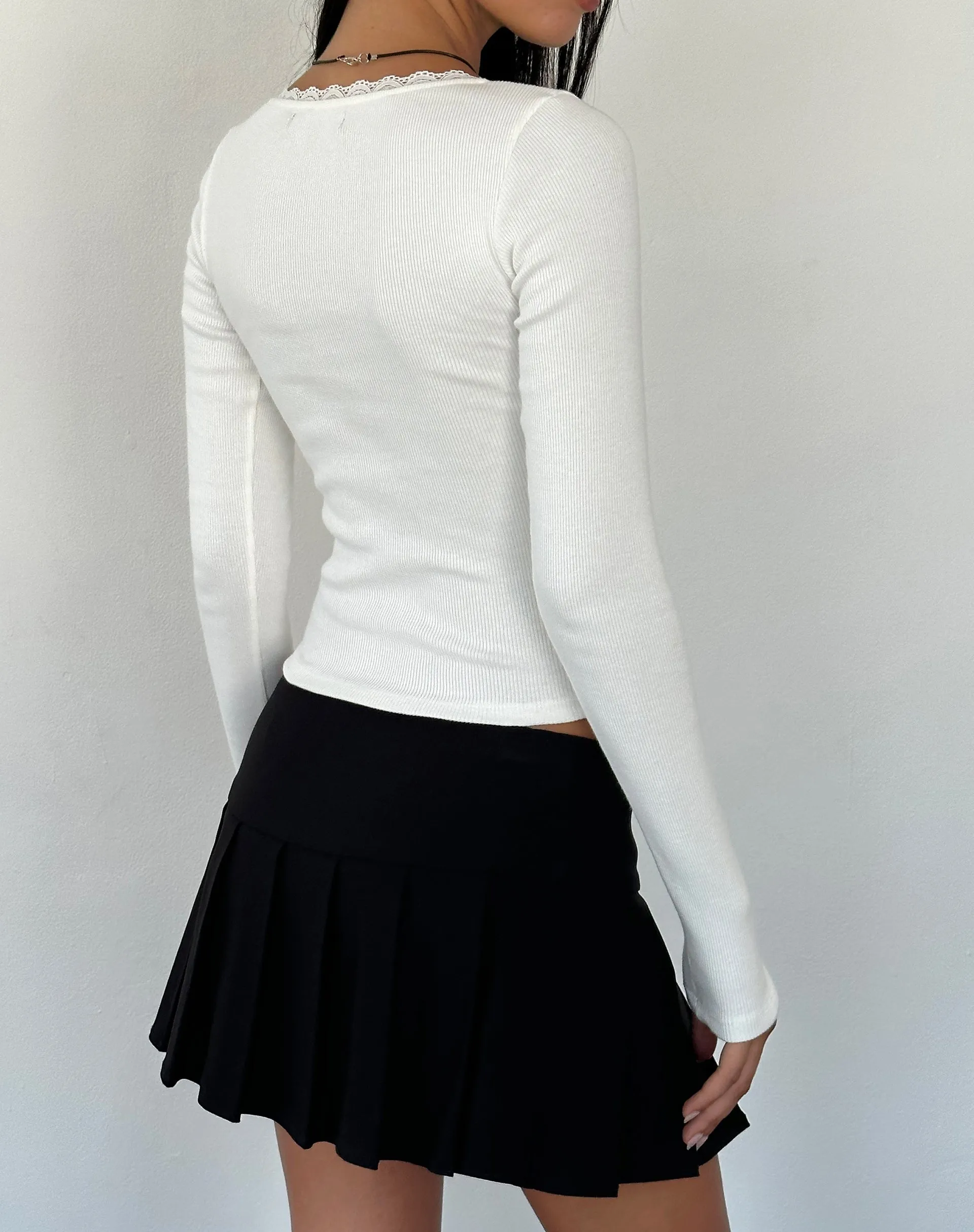 Bovita Long Sleeve Top in Off White with Scream Queen Graphic sold by Motel Rocks product image thumbnail 5