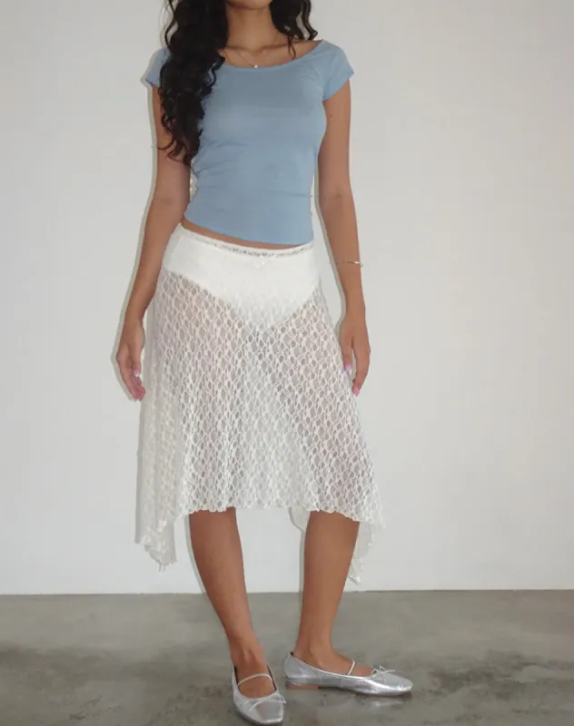 Dewdrop Petal Midi Skirt - Lily White | Parallel