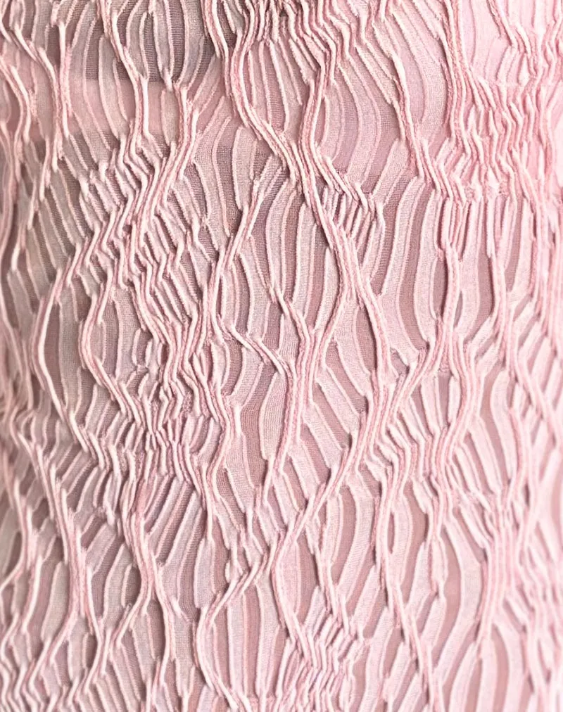 Monelo Textured Mesh Top in Sheer Pink sold by Motel Rocks product image thumbnail 5