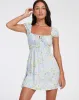 Galova Mini Dress in Washed Out Pastel Floral sold by Motel Rocks