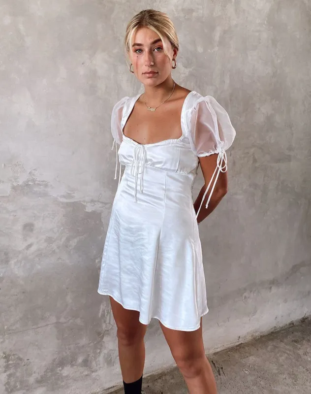 Guenelle Dress in Organza Cream sold by Motel Rocks