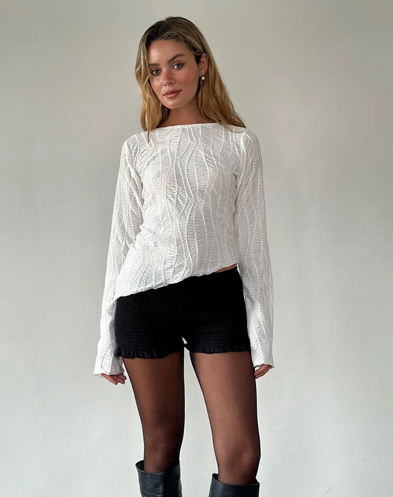 Lucca Ripple Top Jacquard White sold by Motel Rocks