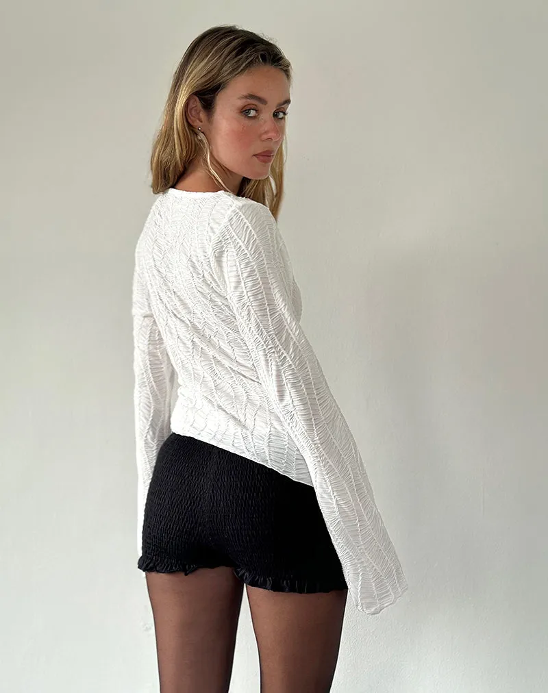 Lucca Ripple Top Jacquard White sold by Motel Rocks product image thumbnail 3