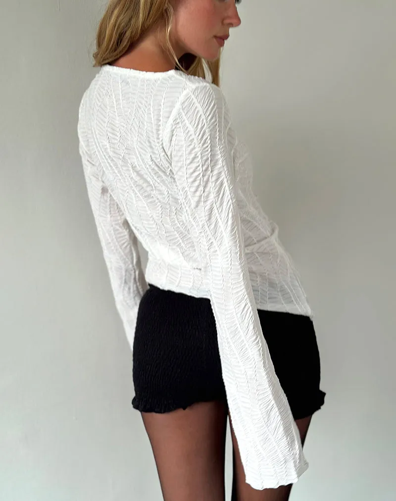 Lucca Ripple Top Jacquard White sold by Motel Rocks product image thumbnail 5