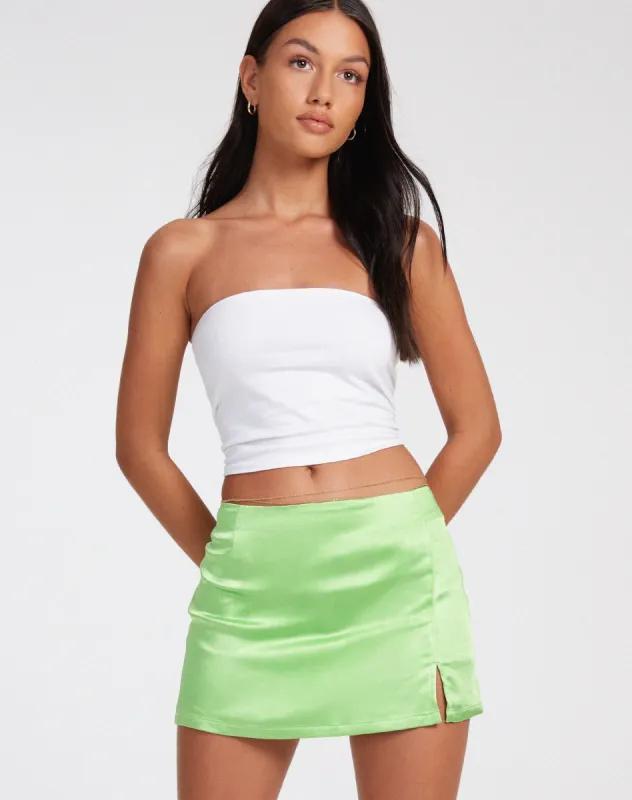 Phila Mini Skirt in Jasmine Green sold by Motel Rocks