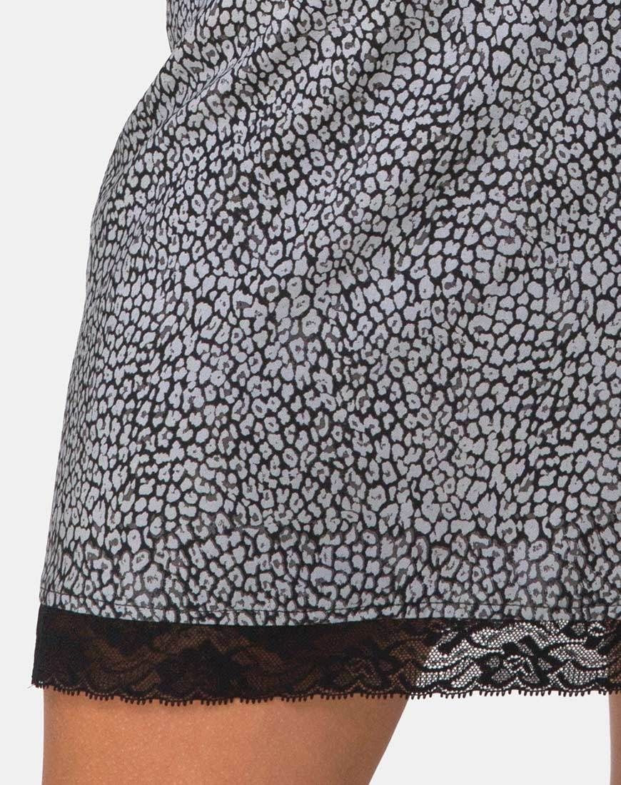 Urila Mini Skirt in Ditsy Leopard Grey sold by Motel Rocks product image thumbnail 5