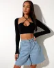 Sira Crop Top in Black sold by Motel Rocks