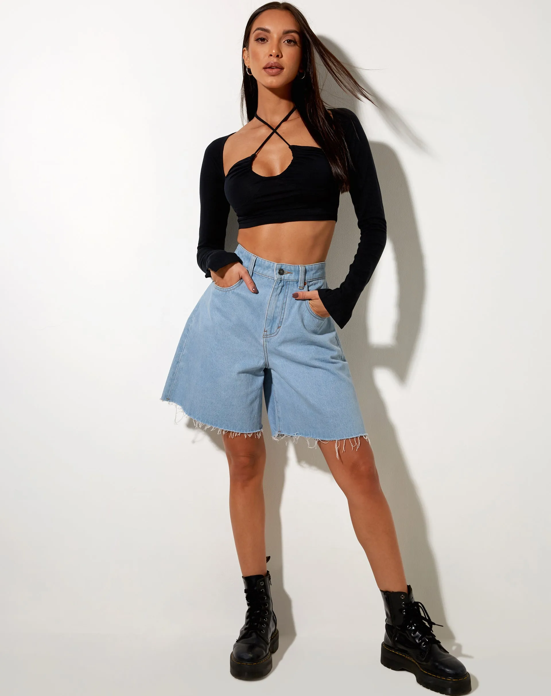 Sira Crop Top in Black sold by Motel Rocks product image thumbnail 3