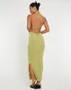 Virnilia Halterneck Maxi Dress in Lime sold by Motel Rocks
