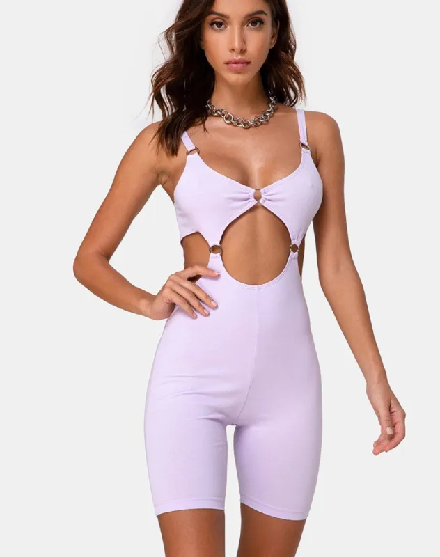 Jaso Unitard in Lilac sold by Motel Rocks