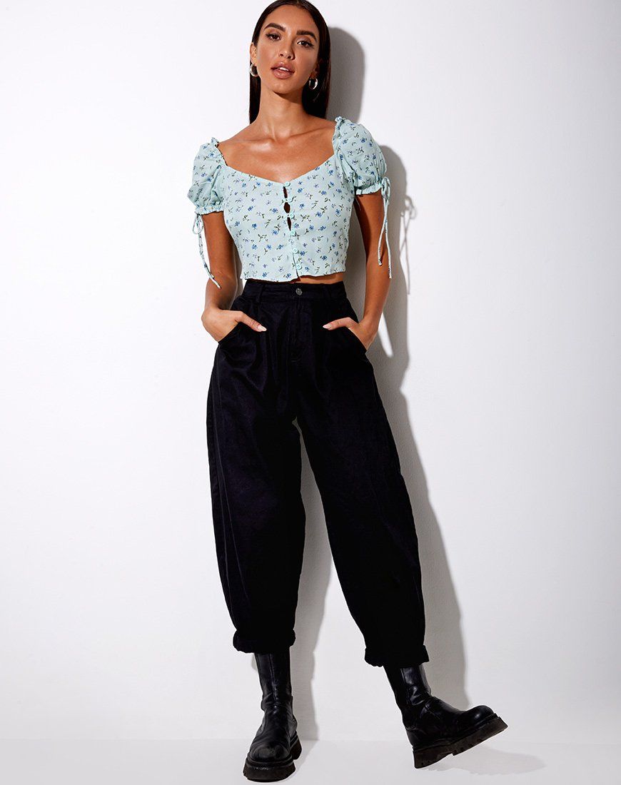 Flaba Top in Pretty Petal Green sold by Motel Rocks product image thumbnail 4