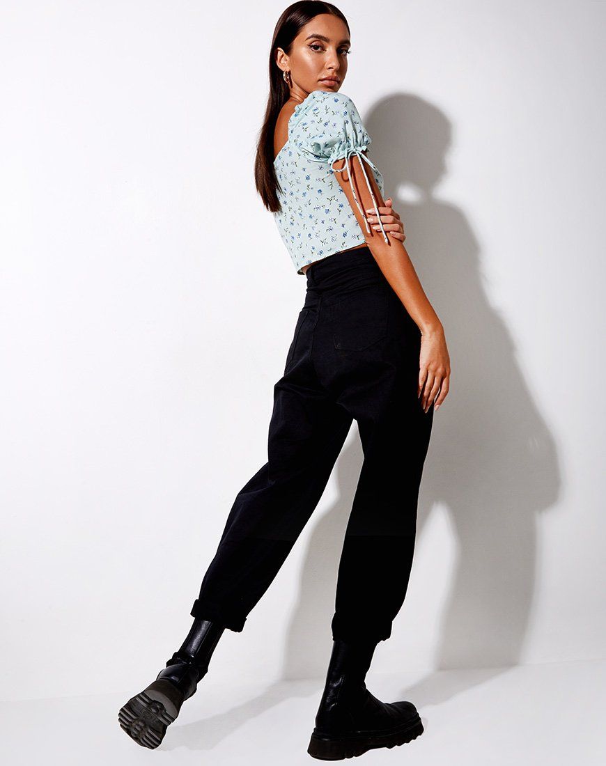 Flaba Top in Pretty Petal Green sold by Motel Rocks product image thumbnail 3