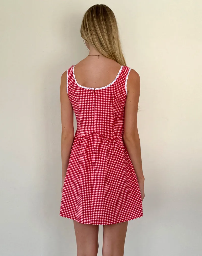 Leshi Mini Dress in Red Gingham sold by Motel Rocks product image thumbnail 4