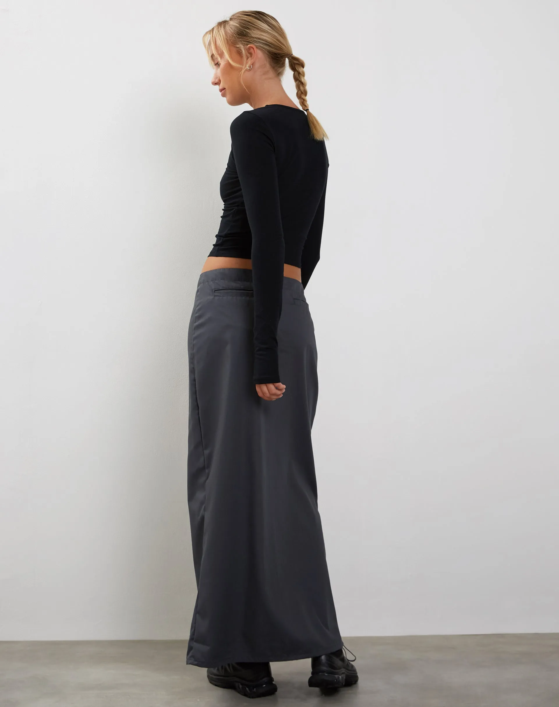 Bouse Long Sleeve Thumbhole Top in Black sold by Motel Rocks product image thumbnail 4