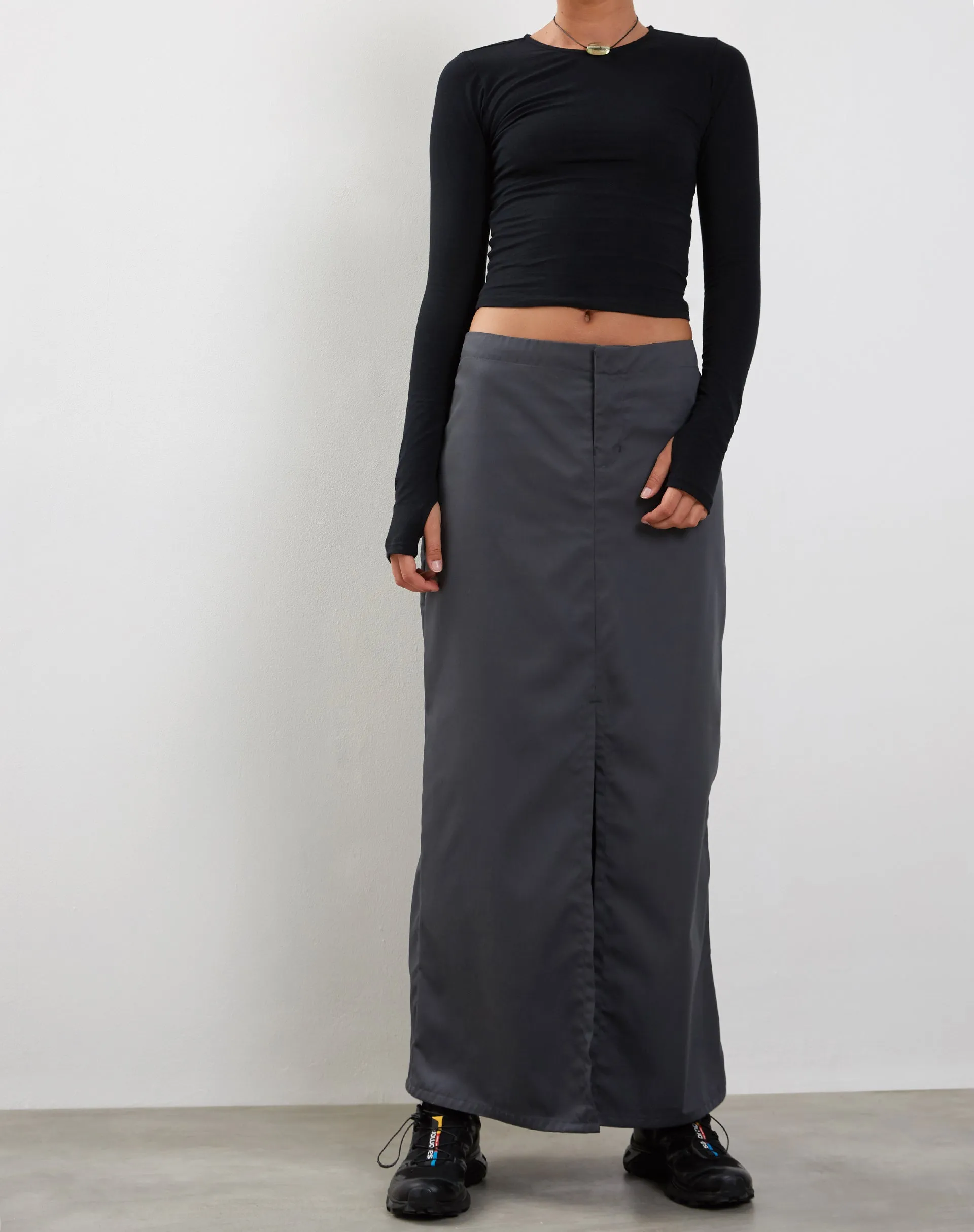 Bouse Long Sleeve Thumbhole Top in Black sold by Motel Rocks product image thumbnail 5