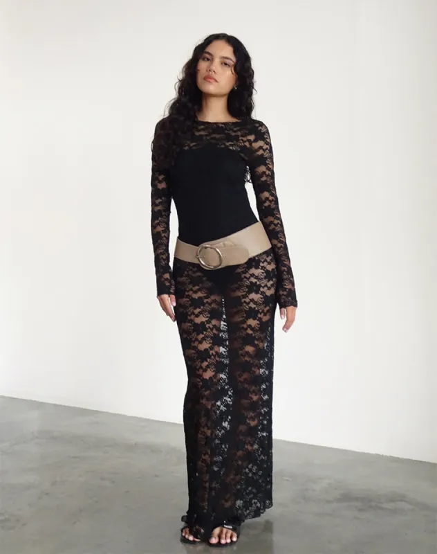 metal detail dress Asymmetrical nude dress with gold metal detail on the collar