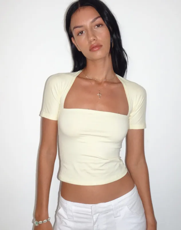 Requa Crop Top in Buttermilk sold by Motel Rocks