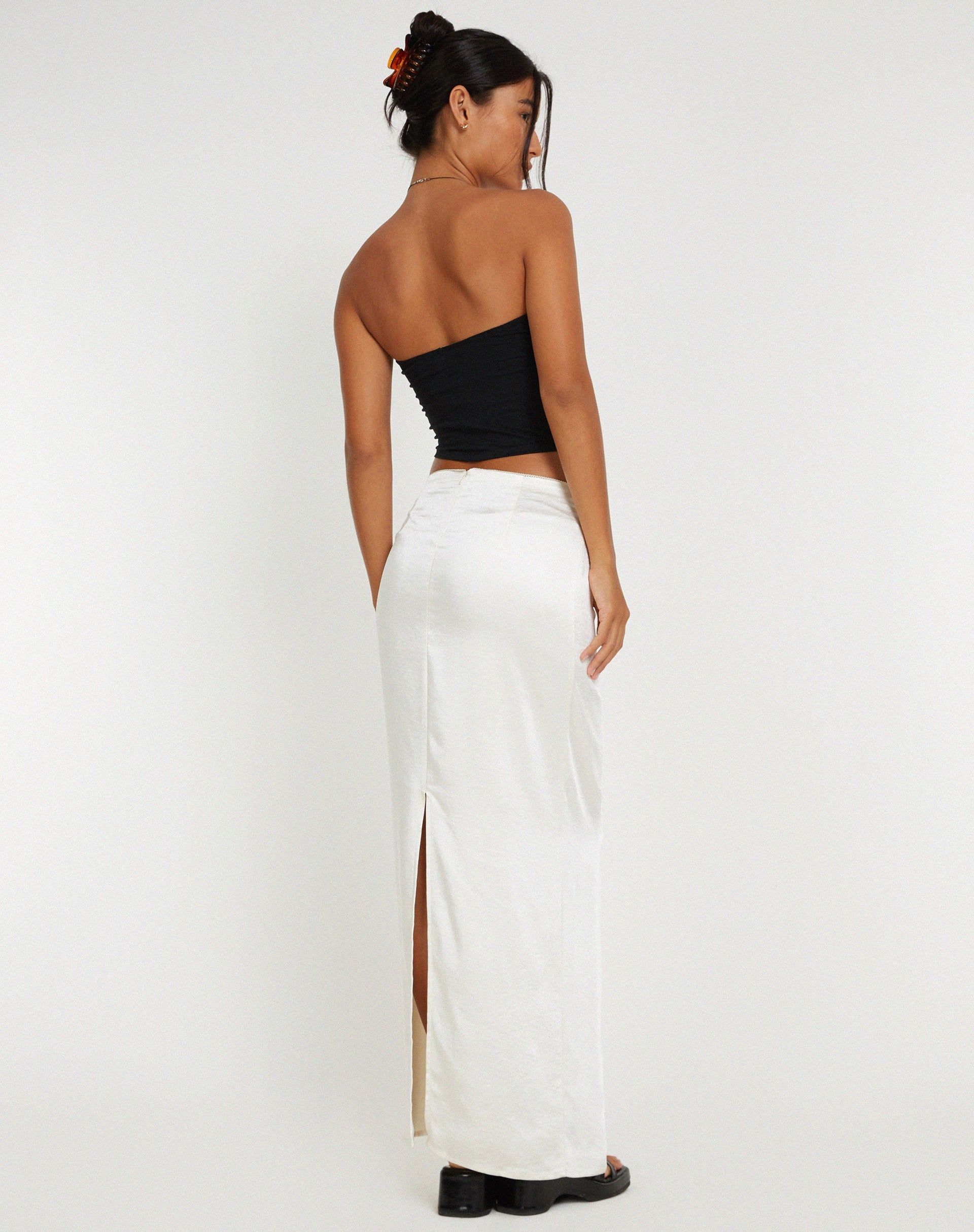 Layla Maxi Skirt in Satin Ivory sold by Motel Rocks product image thumbnail 4
