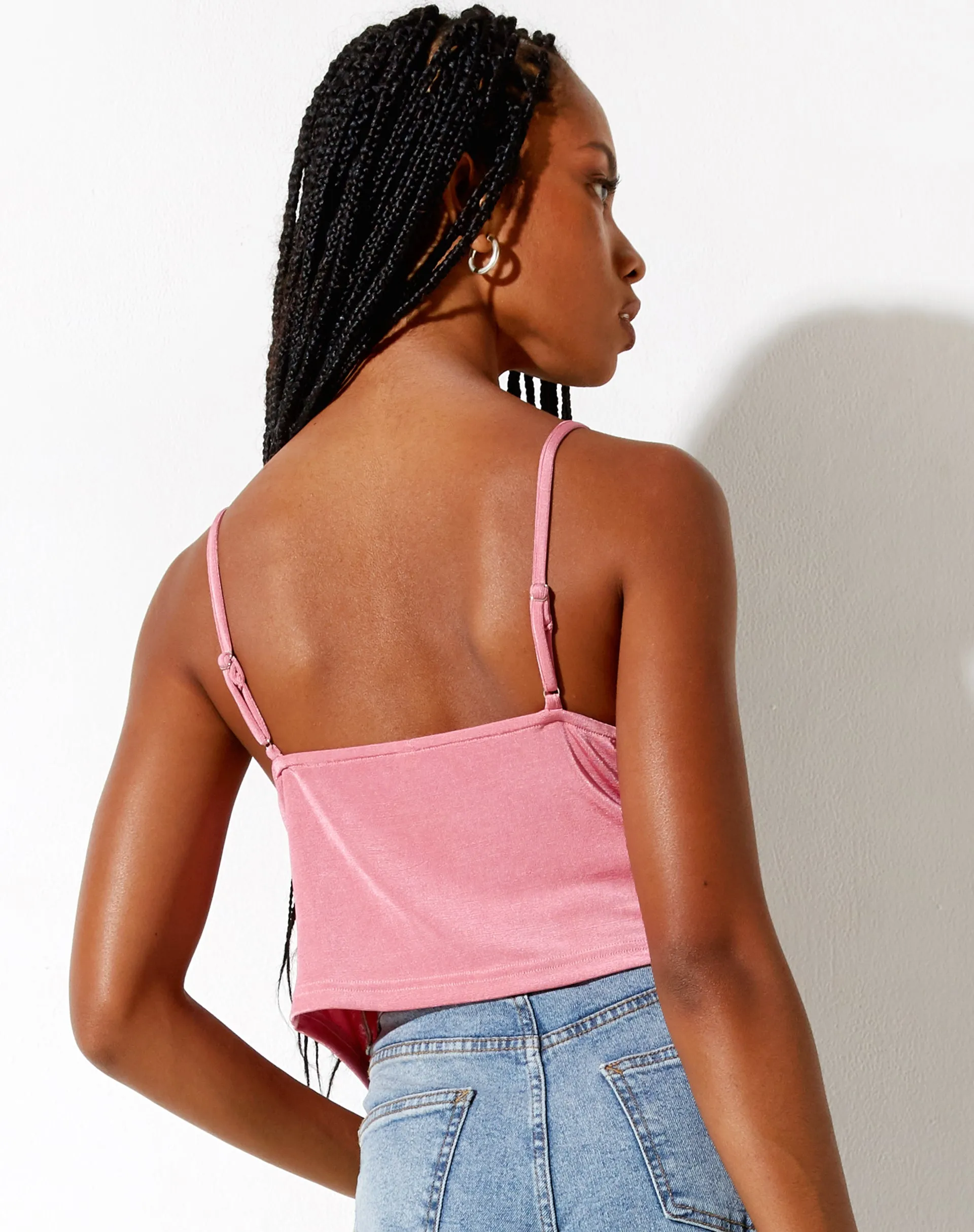 Rumak Cami Top in Crepe Hot Pink sold by Motel Rocks product image thumbnail 2