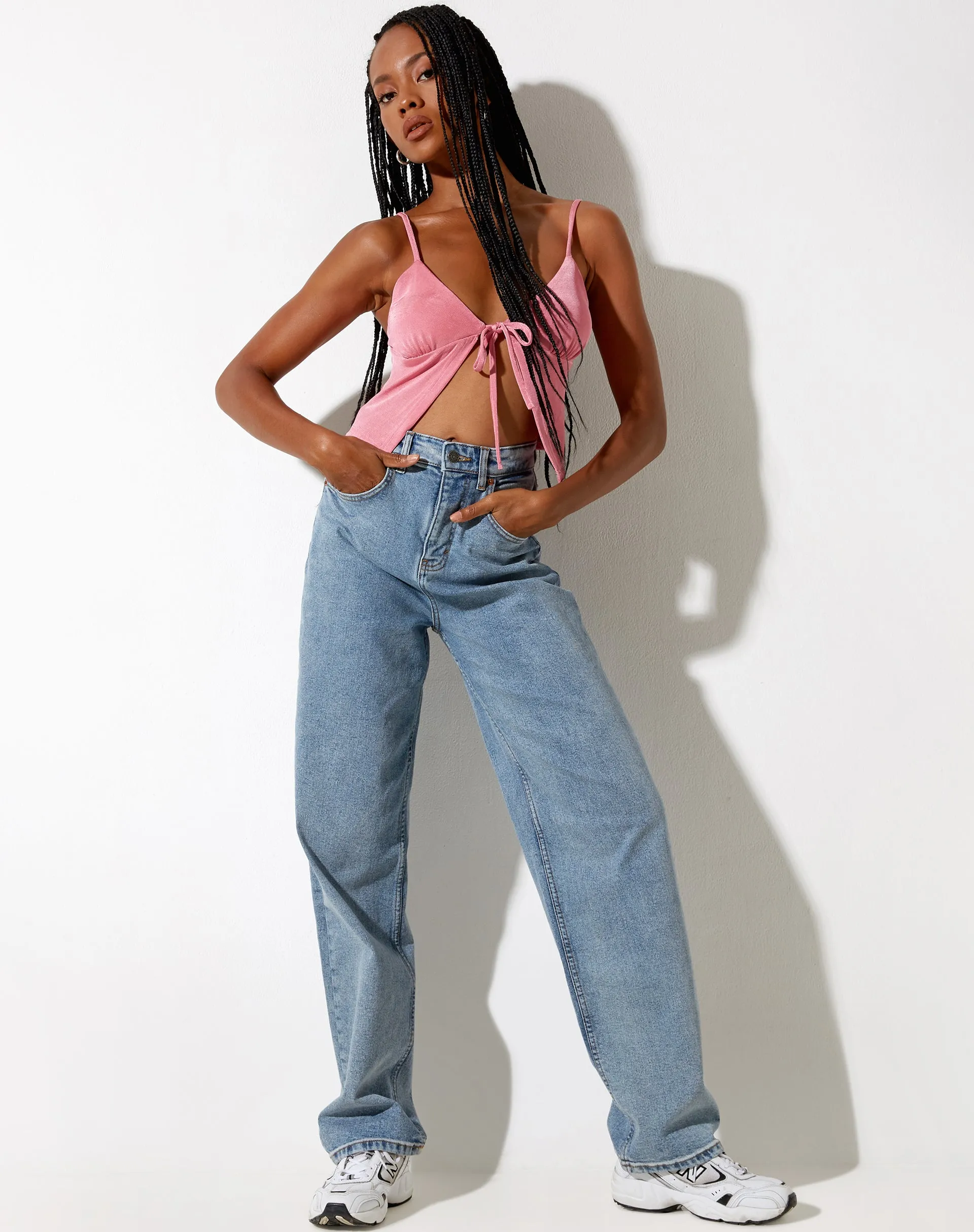 Rumak Cami Top in Crepe Hot Pink sold by Motel Rocks product image thumbnail 3